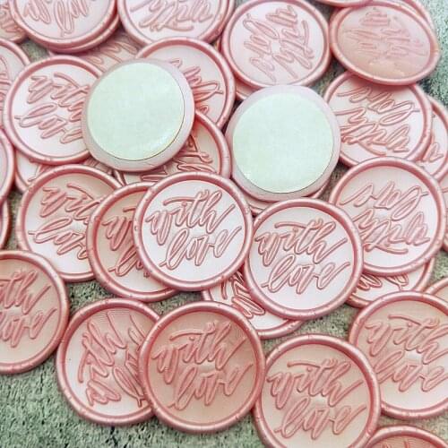 With Love/ Self Adhesive STICKER Customized design Gift Sealing Wax stickers wedding envelop invitation gift