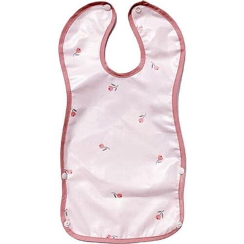 Baby Feeding Drool Bib Cartoon Printed Snap Button Saliva Towel Waterproof Burp Cloth with Pocket for Newborn Toddler