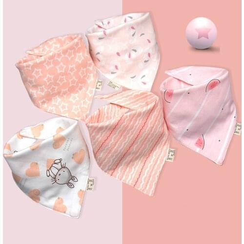 5pcs Baby Saliva Towel Cotton Bib Baby Triangle Scarf Super Soft Summer Thin