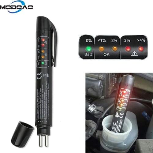 Brake Fluid Tester 5 LED Auto Diagnostic Brakes Testing Pen Portable Vehicle Auto Brake Tester for DOT3 DOT4