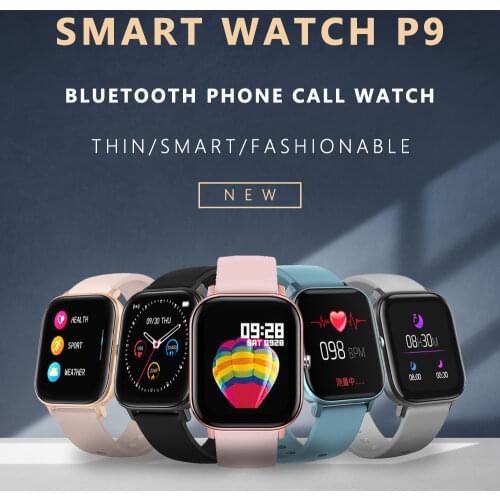 P9 Smart Watch Men Woman Full Touch Hands-free microphone call IP67 Men Smartwatch Heart Rate Fitness Bracelet Watch Face VS w26