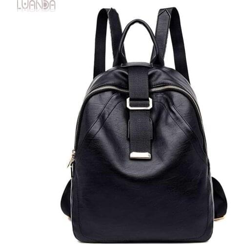 Women Backpack High Quality Casual Fashion Leather Black Backpacks For Teenage Girls Female School Shoulder Bag Bagpack Mochila