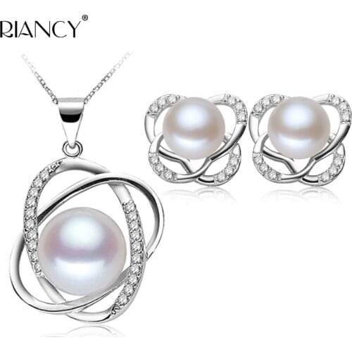Real natural freshwater pearl jewelry sets,hot selling 925 sterling silver jewelry sets for women,fashion jewelry fine gift