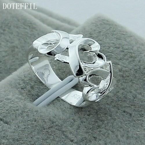 DOTEFFIL 925 Sterling Silver Love Heart Ring For Women Wedding Engagement Party Fashion Charm Jewelry