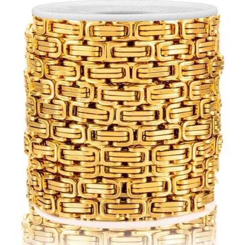 1 Meter Width 6mm Stainless Steel Gold Emperor Chain Necklaces For DIY Jewelry Making Accessories Bracelet Handmade Supplies