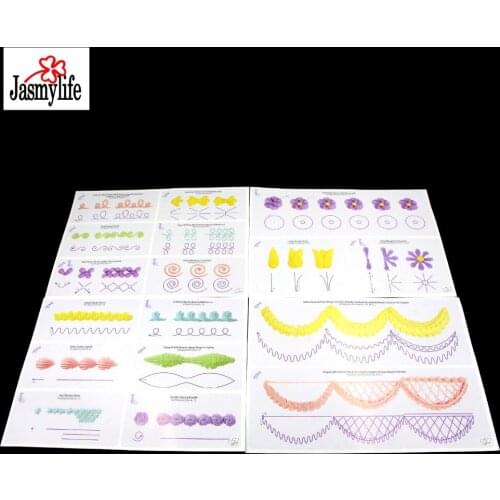 1SET Baking Tools 12PCS Piping Cream Decorating Practice Board 23 Pages Icing Pastry Beginner Paper Including Transparent Plate