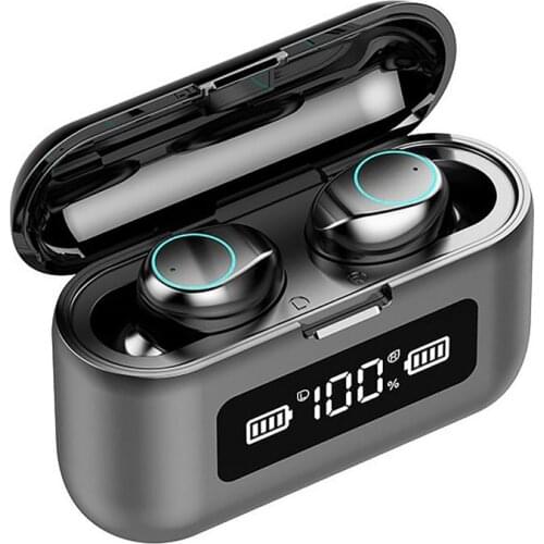 1 Pair 9D HiFi Wireless 5.0 CVC8.0 Noise Reduction Touch Control Earphone LED Display Waterproof Earphone