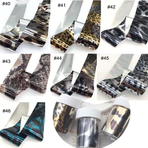 1 roll 4*100CM Holographic Nail Foils Snake Skin Foils Nail Art Transfer Foil Transfer Sticker Polish Decal Decoration NZ01-40-4
