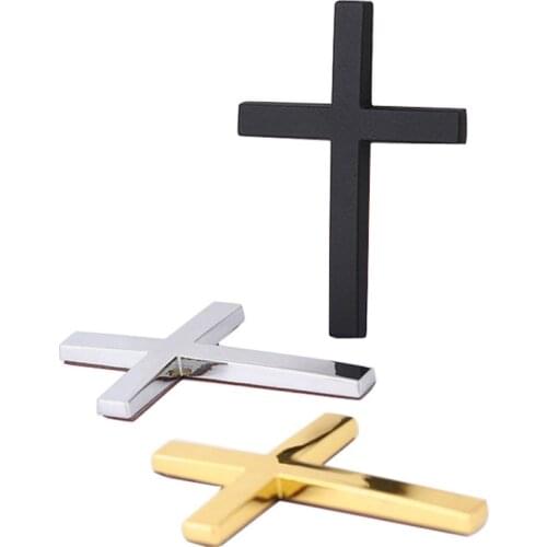 1Pcs Car Styling Car 3D Metal Sticker Christian Cross Auto Body Emblem Badge Decal Car Accessories for BWM Audi Honda Opel Ford