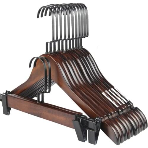 10pcs/lot 32/38/40/44cm Adult solid wood anti-skid non-trace wood hanger childrens clothes hanger （30PCS CAN LOGO