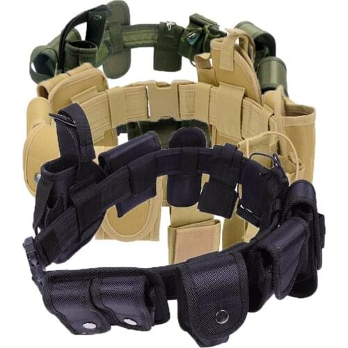 10pcs Multifunctional Security Belts Outdoor Tactical Military Training Polices Guard Utility Kit Duty Waist Support Pouch Set