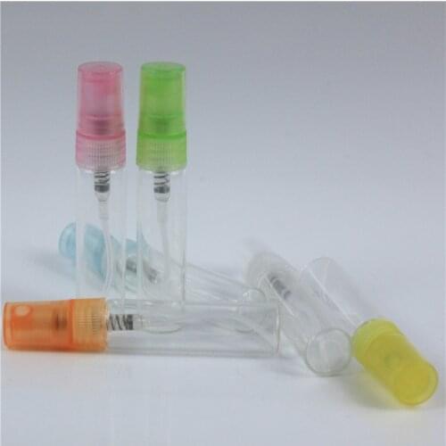 100pcs/lot 5ML Colorful Mini Portable Glass Perfume Bottle With Spray&Empty Parfum Cosmetic Case With Atomizer For Travel