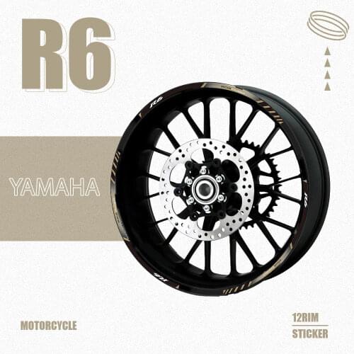 12 X Thick Edge Outer Rim Sticker Stripe Wheel Decals FIT YAMAHA YZF R6 YZF1000 YZF-R6