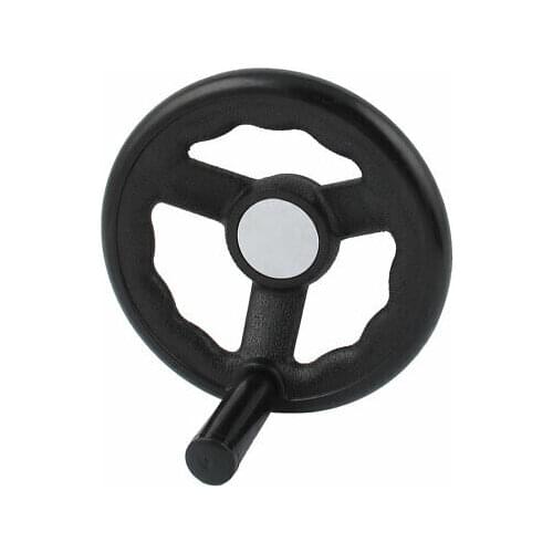 125mmx12mm 3 Spoked Antislip Handwheel w Grip for Grinder Machine Tailstock