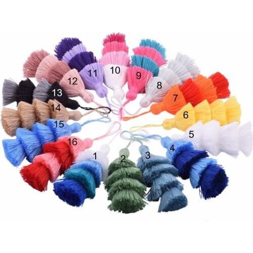 19Colors For Your Chosing-KONMAY 10pcs 3.0''(7.5cm) 4 Layers Craft Jewelry Layered Tassels with Hang Loop