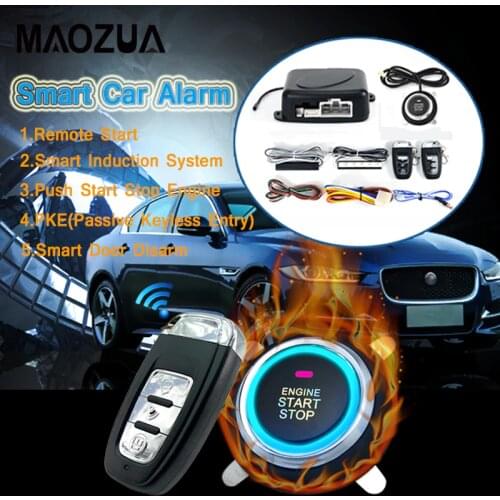 9Pcs/set Auto Remote Start Stop Car Alarm System Engine Starline Push Button Autostart SUV PEK Keyless Entry System Immobilizers
