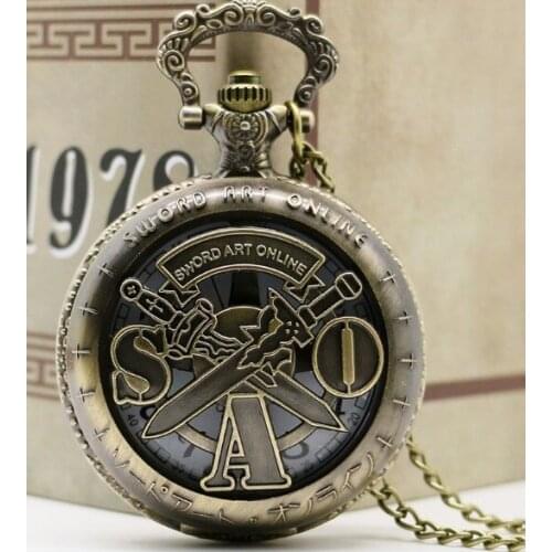 Animation Sword God domain SAO Kirto Pocket Watch Necklace & pendants long high quality men women necklace jewelry gift PLO887