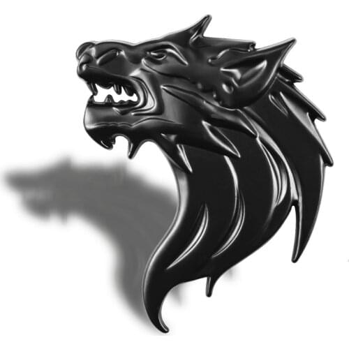 Car Styling 8 * 6 cm Wolf Head Logo Beast Stickers Decoration Accessories Beast 3D Metal Auto Side Fender Trunk Emblem Badge