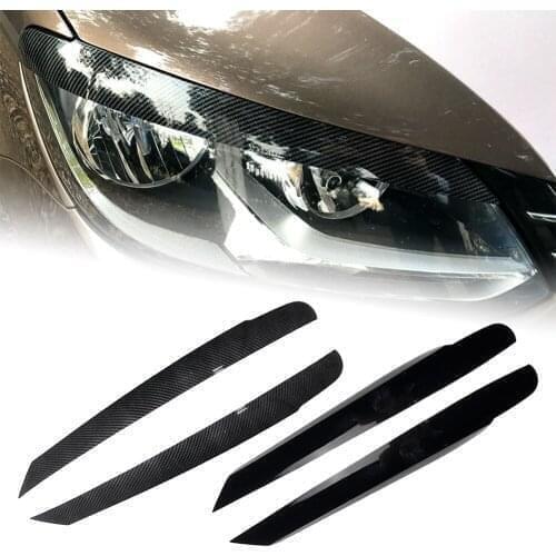 2Pcs/Set Auto Front Headlight Eyelid Trim Cover Decoration For Volkswagen Touran 2011 2012 2013 2014 2015 ABS Plastic