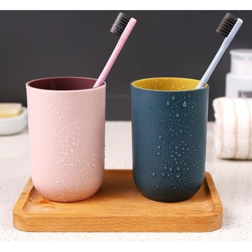 Home Creative Double-Layer Cup Simple Children Couple Portable Cup Thick Two-Color Wash Plain Toothbrush Cup