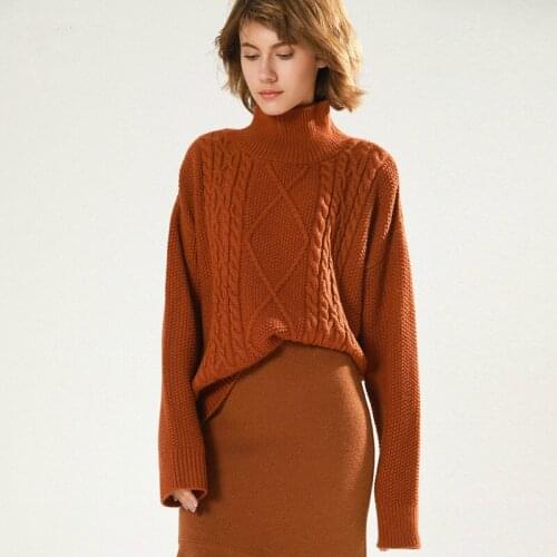 Jumper Wool Computer Knitted Turtleneck Full Real Pullover Poncho 2018 Autumn And Winter New Pattern Bat Head Sweater Woman