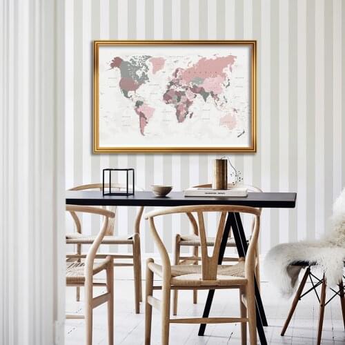 90*60 cm The Vintage World Map Canvas Painting Retro Poster Wall Sticker Card Living Room Home Decoration School Supplies