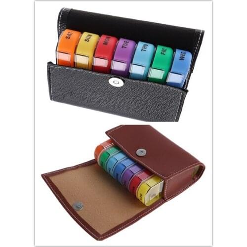 Wallet Type Medicine Box 28 Squares 7 Days Tablet Pill Box Holder Medicine Storage Organizer Container Case Travel Case 2 Colors