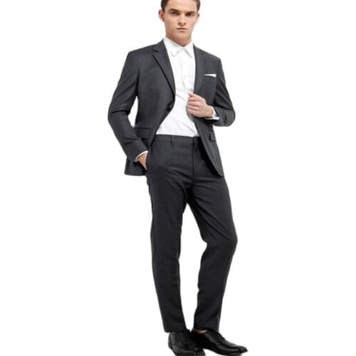 Costume Homme Mens Suits (Jacket+Pants) Casual Business Style Slim Fit for Men 2 Pcs Groom Tuxedos Wedding Prom Party Hot Sale