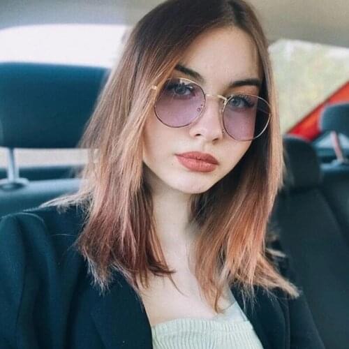 HKNA 2021 Metal Round Sunglasses Women Small Oval Sun Glasses For Women/Men Retro Glasses for Men Vintage Lentes De Sol Mujer