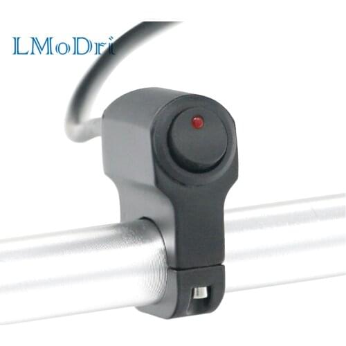 LMoDri Aluminum Alloy Metal Motorcycle Handlebar Switch With Indicator Light Handle Bar Switch 12V Moto Accessories