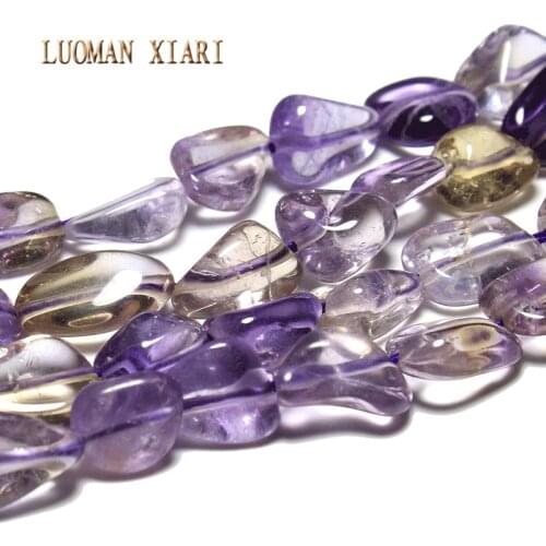 LUOMAN XIARI Irregular Natural Ametrine Stone Beads For Jewelry Making DIY Bracelet Necklace Material about 8-12mm Strand 15