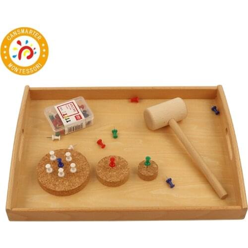 Montessori Material Hammering Work Daily Life Children Toy Teaching Aids Tray Kids Toy Hammer Mini Tools
