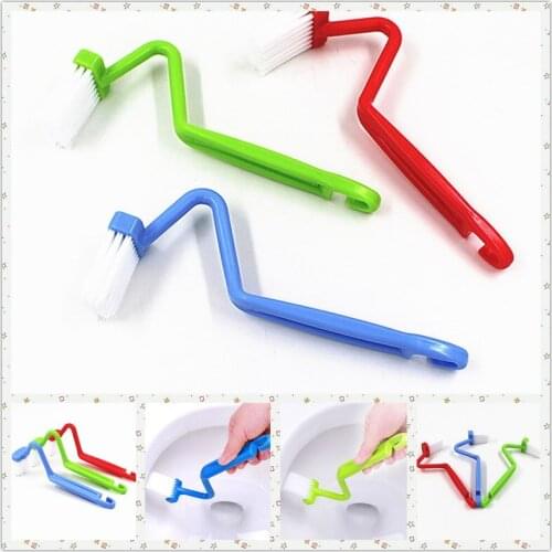 Mini S Shape Toilet Curved Brush Portable Bathroom Cleaning Brush Practical Household Items