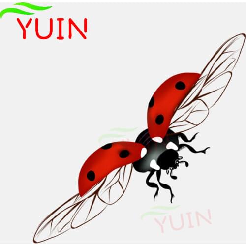Fashion High Quality Cute Flying Ladybug Car Sticker Accessories Personalized PVC Decoration Waterproof Sunscreen Decal 15*5cm
