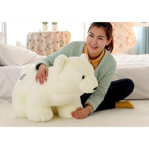 Stuffed animal white polar bear plush toy about 75 cm soft doll t6997