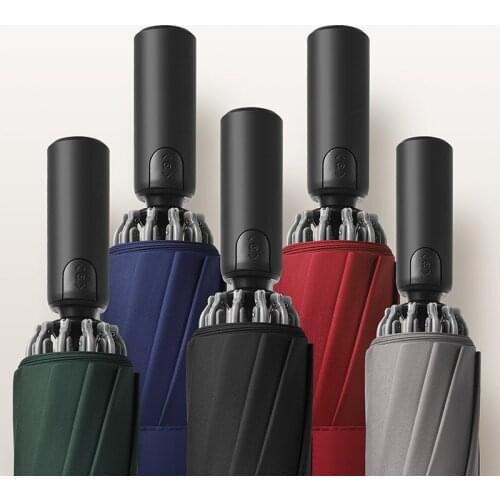 German Mens Business Double Car Reverse Umbrella Automatic Folding Reflective Stripe Umbrella