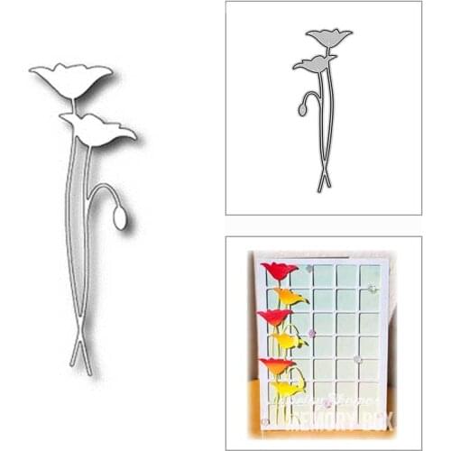 New Dainty Poppy Flower Plant 2020 Metal Cutting Dies for DIY Scrapbooking Decoration and Card Making Embossing Craft No Stamps