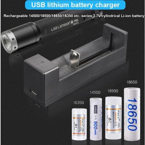 PALO 1/2/3/4pcs 3.7V 14500 AA battery li-ion rechargeable 14500 battery 900mAh+LED USB 14500 18650 battery charger