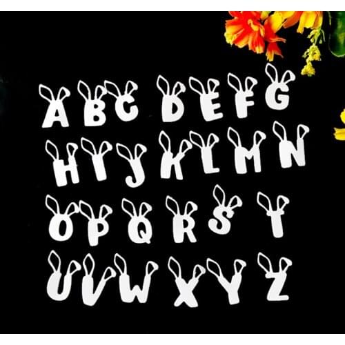 Easter Bunny Uppercase Letter Metal Cutting Dies Stencil Scrapbooking DIY Album H58C