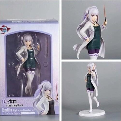 Re:Life in a different world from zero Action Figure Emilia High scholl teacher Ver. PVC Anime Figure Toy Model Dolls for Kids