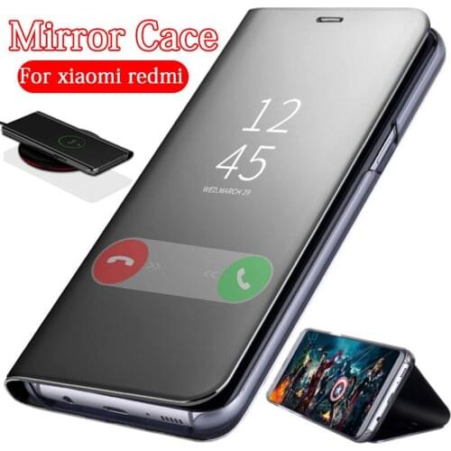 Luxury Mirror Flip Case For xiaomi Redmi Note 7 Stand cover case redmi note 6 5 pro 4a 6a cases xiomi xaomi redmi go coque funda