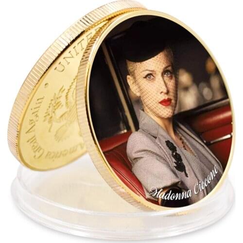 Christmas Present Art Ornament Madonna Gold Plated Coin Art Ornament Challenge Coin Business Coin Home Decor Collection
