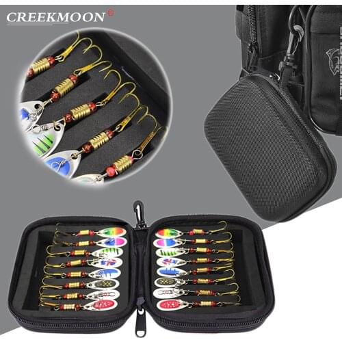 16pcs/set Fishing Lures Sequins Spoon Baits Set With Zipper Tackle Bag Treble Hooks Hand Spinner Crankbaits Fly Fishing Tackle