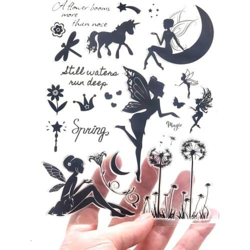 14x18CM Elven fairy Transparent Seal Clear Stamps Silicone Seal Roller Stamps DIY Scrapbook Album / Card Production