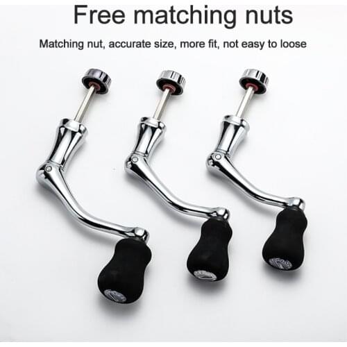 Spinning Reel Handle Metal Fishing Crank Handle Rotatable Grip Replacement Part for Fishing Spinning Reel Nonslip Grip