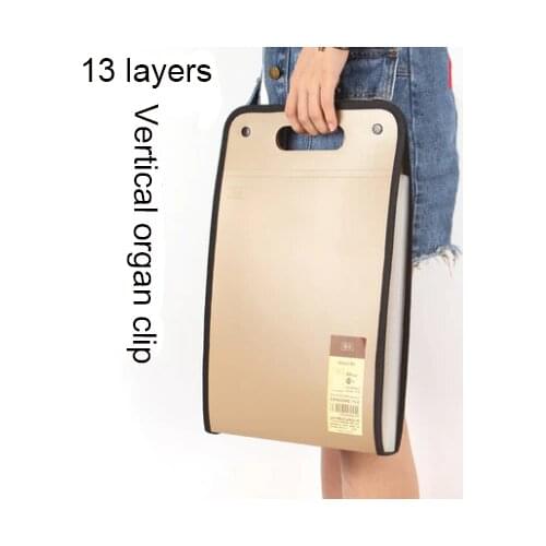 13 layers The accordion bag-carrying A4 multi-folder student test paper folder business document packet bag document