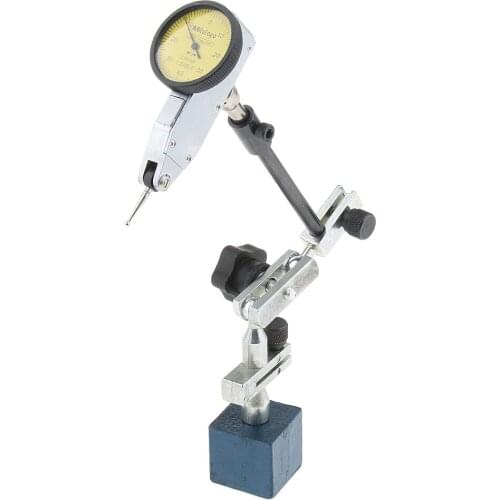 Precision 0.01mm Dial Test Indicator Gauge & Flexible Magnetic Base Stand Holder Range 0-0.8mm