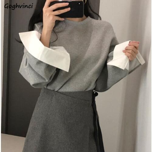 Hoodies Women Patchwork Leisure O-neck All-match Plus Velvet Thicken Fake-two-pieces Ulzzang Streetwear Loose Hoodie Chic Casual