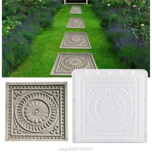 Vintage Floral Square DIY Paving Mold Garden Concrete Mould Stepping Pedal Stone Paver Cement Brick Landscape J21 21 Dropship