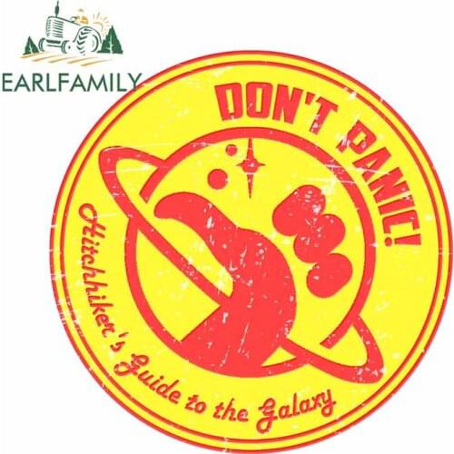 EARLFAMILY 13cm x 12.7cm for Dont Panic Thumbs Universe Planet Waterproof Surfboard Car Stickers Anime Personality Trunk Decal